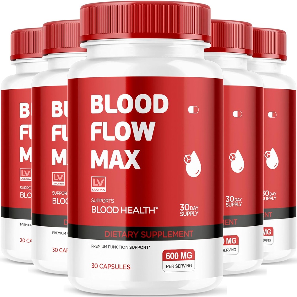 LIVORKA (5 Pack Blood Flow Max, Blood Flow Max Capsules, Blood Flow Max Blood Support, BloodFlow Max, Blood Flow Capsules for Generall Wellness, Blood Flow Max Pills, 150 Kapseln für 5 Monate