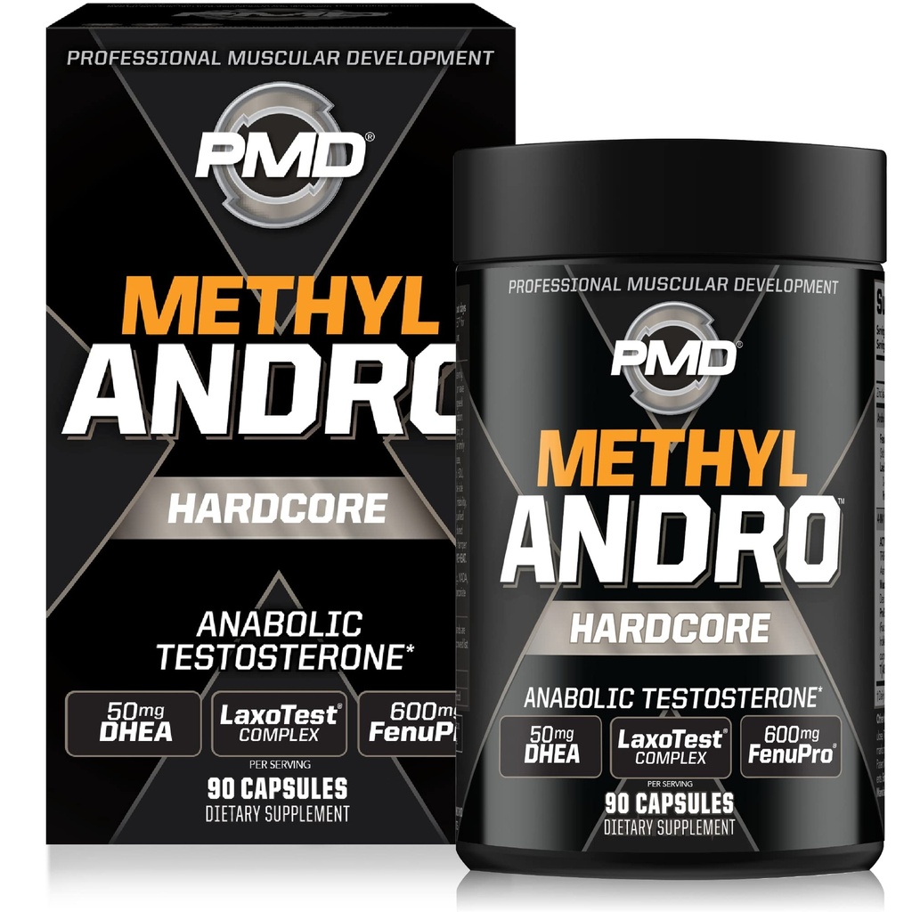 PMD Sports Methyl Andro con DHEA Amplifica il testosterone per la crescita muscolare magra e la resistenza Gains-Weightlifting e Workout Performance-Dietary Supplement (90 capsule vegetariane)
