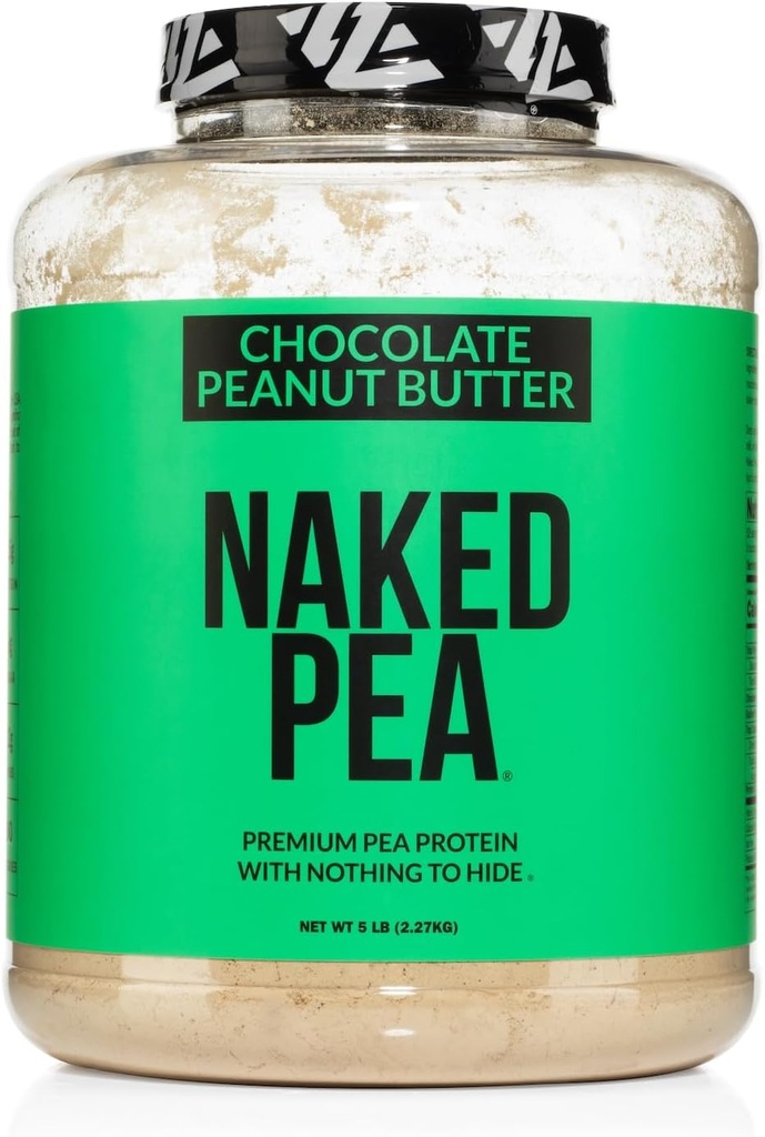 NAKED Pea - Chocolate Peanut Butter Protein aus US & Canadian Farms, Organic Cocoa, Organic Coconut Sugar - No GMO, No Soy, and Gluten Free, Aid Growth and Recovery - 52 Serviers