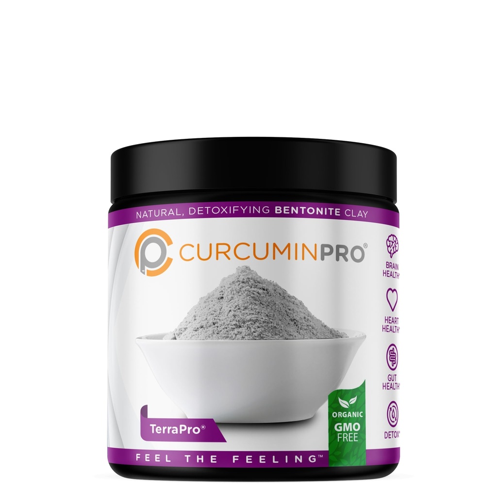 CurcuminPro TerraPro Bentonite Clay Detox Supplemento | 90g | Calcium vulcanico argilla per Detox naturale e drenaggio linfatico | Gut Cleanse & Wellness Support | Bulk Supplement