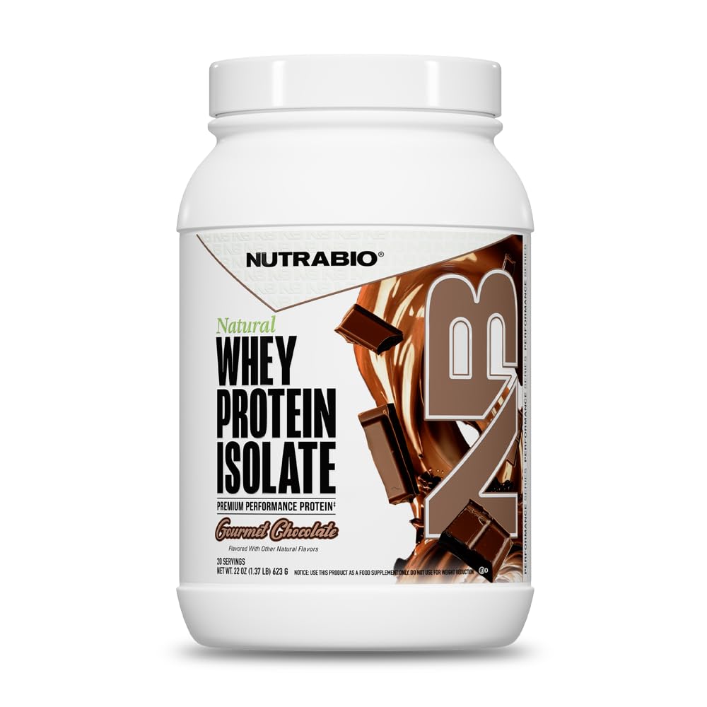 NutraBio Grass Fed Whey Isolate Protein Powder - 25G di Proteine Per Scoop - Sugar Free Natural Lean Muscle Protein Supplement - Chocolate Mikshake - 2 Pounds, 29 Servings.