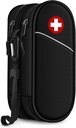 SITHON Double-Layer Epipen Carrying Case, Travel Medication Organizer Tasche Notfall medizinische Tasche hält 2 EpiPens, Asthma Inhaler, Anti-Histamin, Auvi-Q, Allergie Medizin Essentials (schwarz)