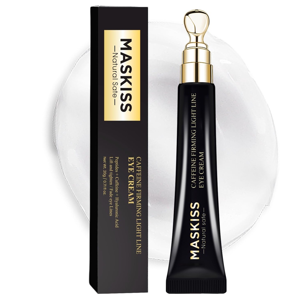 Unter Augencreme für Falten, Haut Erneuernde Augencreme mit Peptiden + Koffein für dunkle Kreise und Puffiness, Anti Aging, Reduzieren feine Linien und unter EyeBags, Fragrance Free