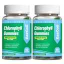 2 Pack Chlorophyll Gummies for Body Odor Deodorant*, Sugar Free Chewable Chlorophyll for Immune Support Women Vegan Non OGM, 120 Count