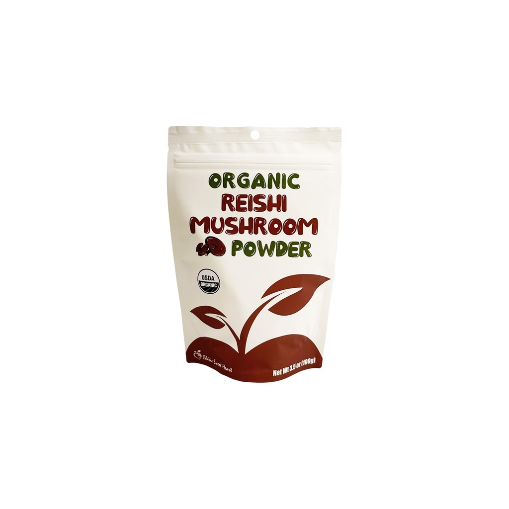 Cherie Sweet Heart Organic Reishi Mushroom Powder, 3.5 Oz, Immune Boosting, Coffee Enhancer (Packaging May Vary)