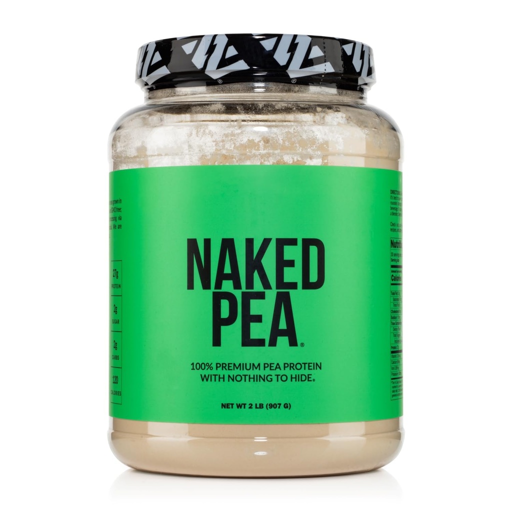 NAKED Pea - 2LB 100% Pea Protein Powder from North American Farms - Unflavored Vegan Pea Protein Isolate - NSF Certified, Plant Protein Powder, Easy to Digest - 30 Servings