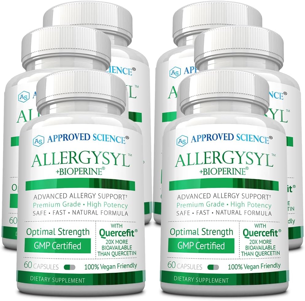 Genehmigte Wissenschaft Allergysyl - niedrigere Intensität von saisonalen Allergien, Boost Immunität, reich an Antioxidantien - Vegan Friendly - 360 Kapseln - Made in USA