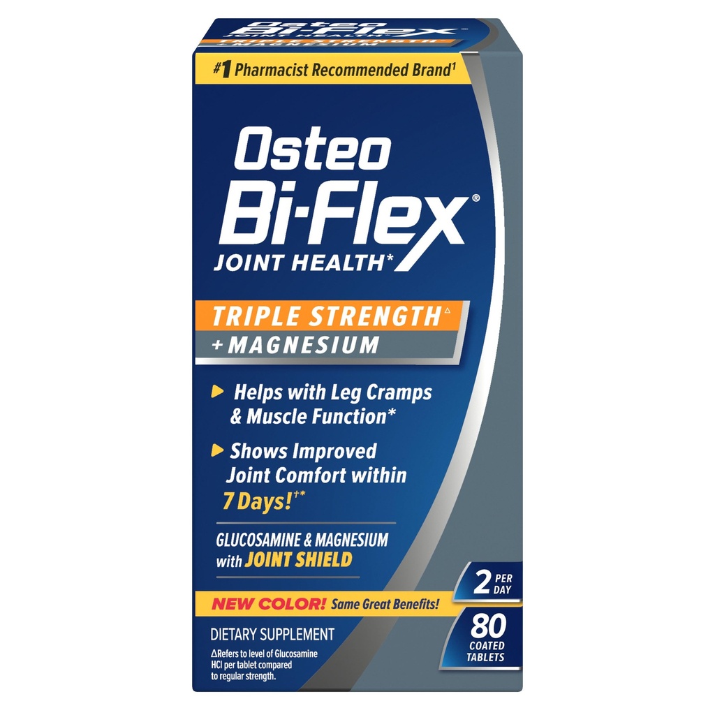Integratore misto Osteo Bi-Flex con Glucosamina e Magnesio, Gluten Free, 80 compresse