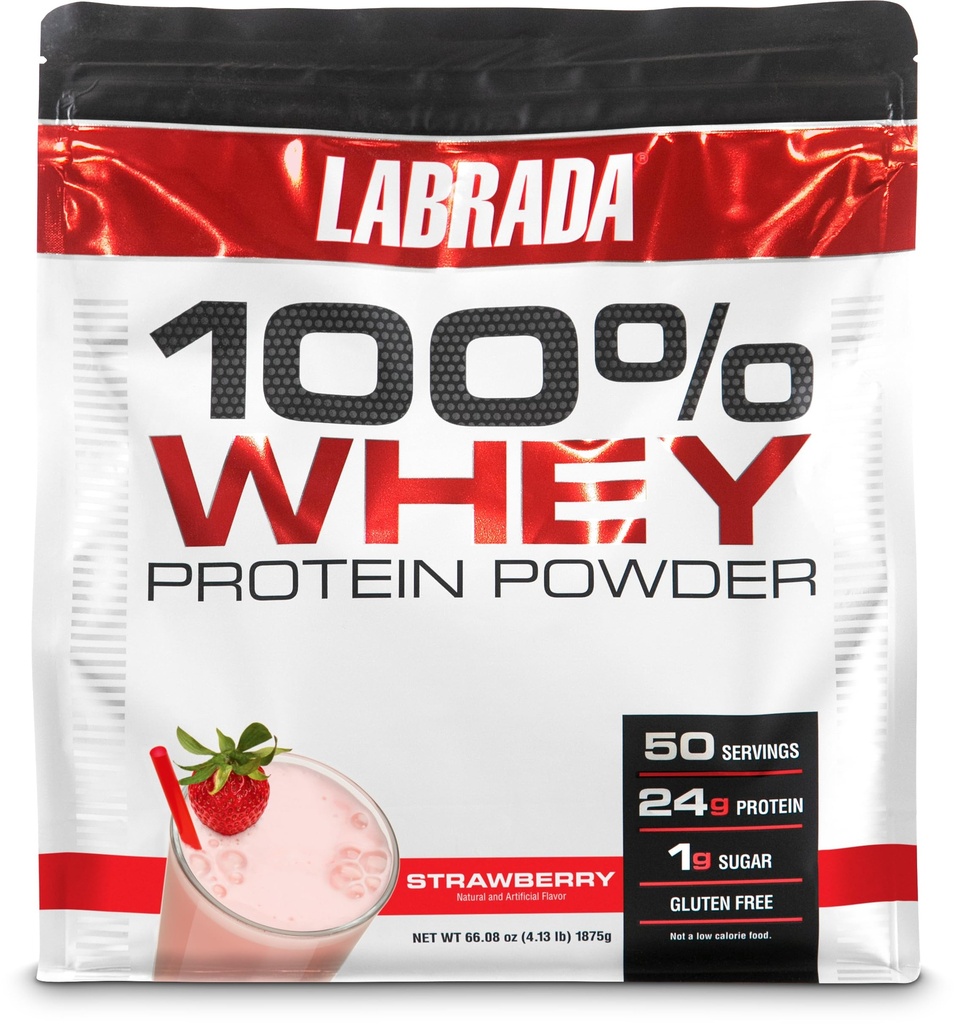 Labrada Nutrition 100% Whey Protein Pulver, Erdbeere, 4.13 lb