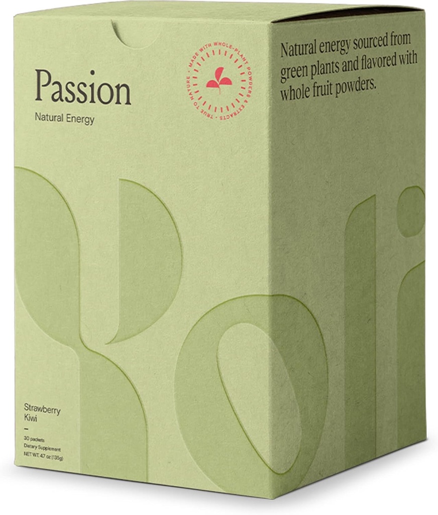 Yoli® Mélange de poudre de boisson d'énergie de passion - Mélange de boisson d'énergie naturelle pour l'endurance et l'endurance, 30 paquets - Fraise Kiwi Flavor