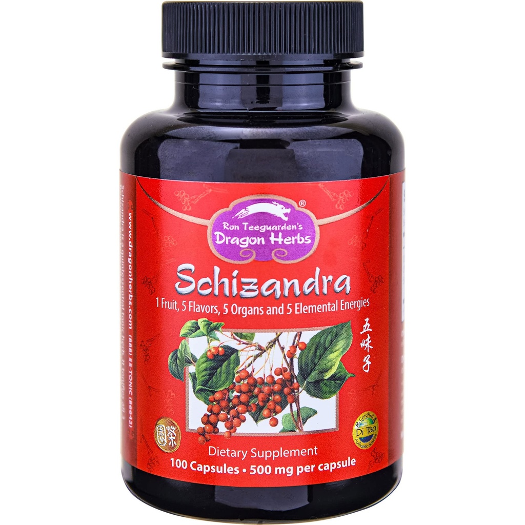 Herbes de Dragon - Schizandra Capsules - 100 Capsules, 500 mg chacune