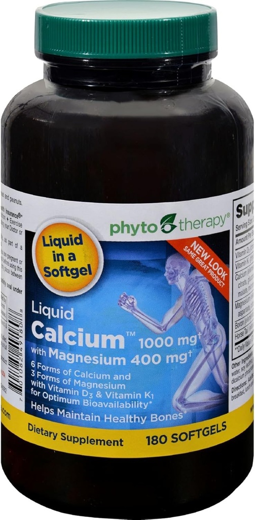 Calcio Liquido Terapia con Magnesio - 1000 mg - 180 Softgels.