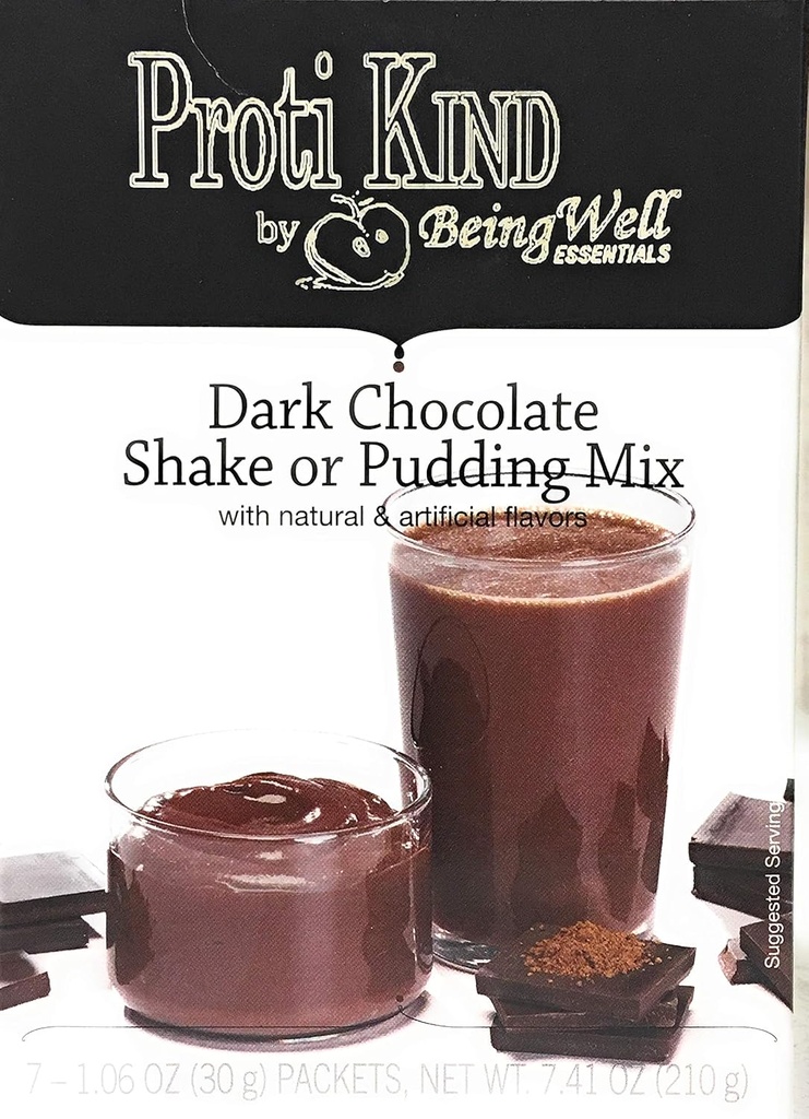 Proti Kind High Protein Diet Shake & Pudding - Calorie basse - Basso zucchero - Carbi bassi (7 porzioni) (Cioccolato scuro)