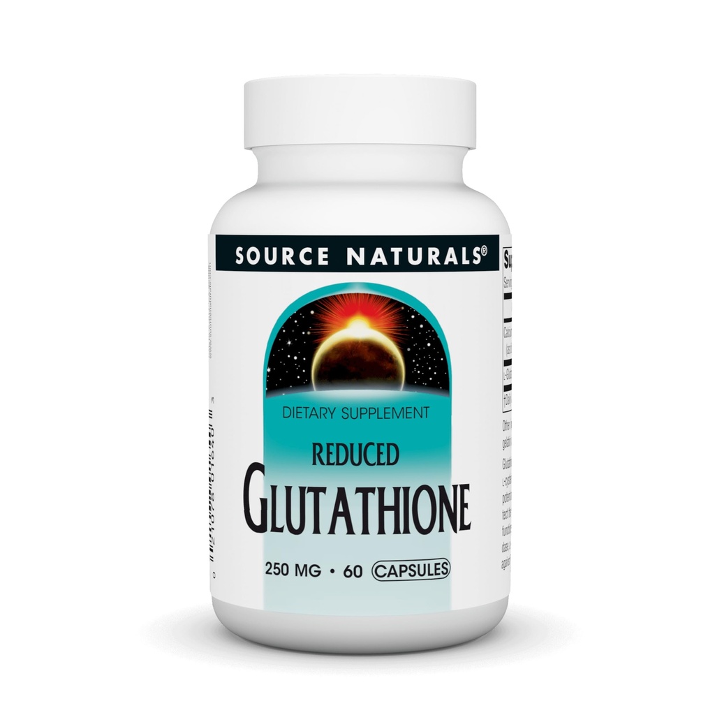 Sorgente Naturals Glutathione, Supplemento per il supporto del fegato*, 250mg - 60 capsule