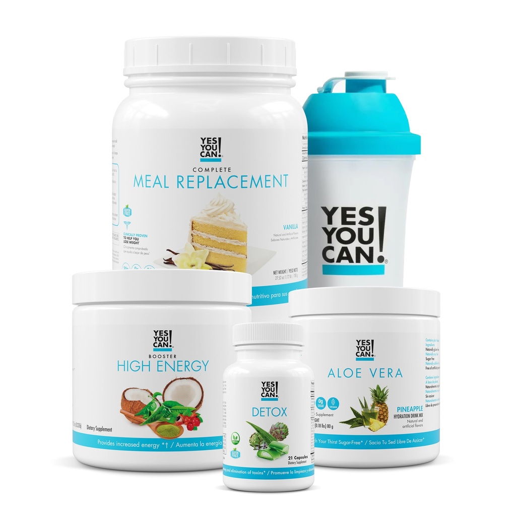 Sì è possibile! Kit Detox Plus ( Vaniglia di ricambio del metallo, Ananas di Aloe Vera) - Polvere completa di sostituzione del meal, Booster di Shake ad alta energia, supplemento di Aloe Vera Detox, trasformazione della salute