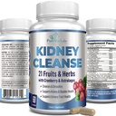 Kräuter-Kidney Cleanse mit Cranberry Extrakt, Astralagus - 21 Früchte & Kräuter - Detox & Cleanse Urinary Tract & Bladder Gesundheit, Nierenunterstützung, 60 Vegan Kapseln