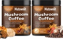 (2 Pack) Café de Champignon pour Smoothies/Latte, Mélange de Poudre de Champignon (57 portions) avec Lions Mane, Reishi, Cordyceps, Turkey Tail, Chaga - Supplément de Champignon pour l'énergie, Focus, Immune- 8 oz