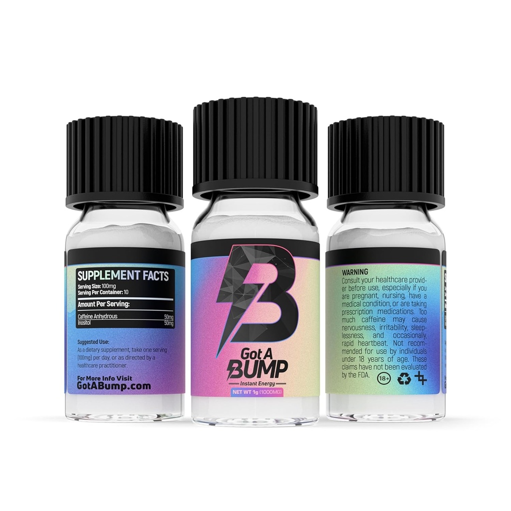 GotaBUMP.com a obtenu un BumpTM - 1g conteneur (500mg caféine par flacon) (30-paquet)