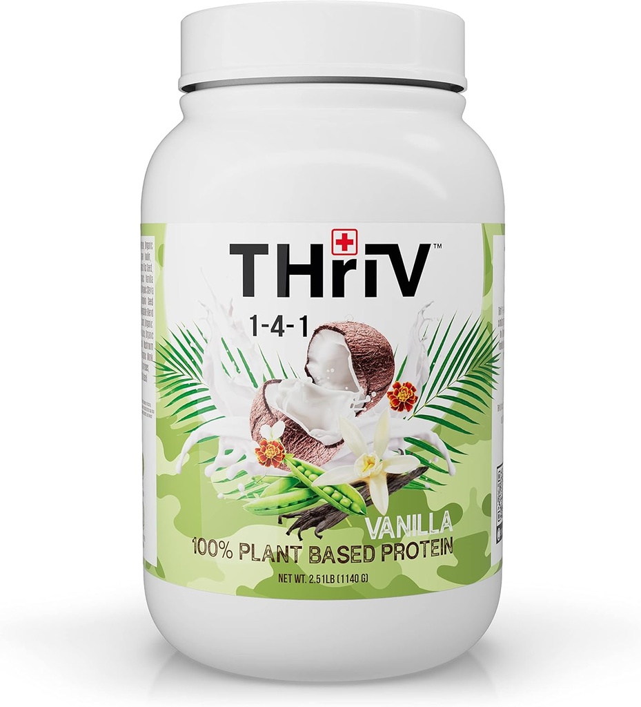 Thriv THriV Nutrition - Polvere proteica basata su piante organiche, cioccolato o Vanilla, Vegan, senza glutine, non OGM, Latticini Free, (2.5lb/1,140g) Polvere (Vanilla)