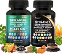 Il Bundle di Shilajit e Sea Moss, Moss del mare, Olio di semi neri, Ashwagandha, Ginger, Shilajit, Rhodiola Rosea, Panax Ginseng, 120 capsule Tutto in un supplemento, (1 pacchetto).