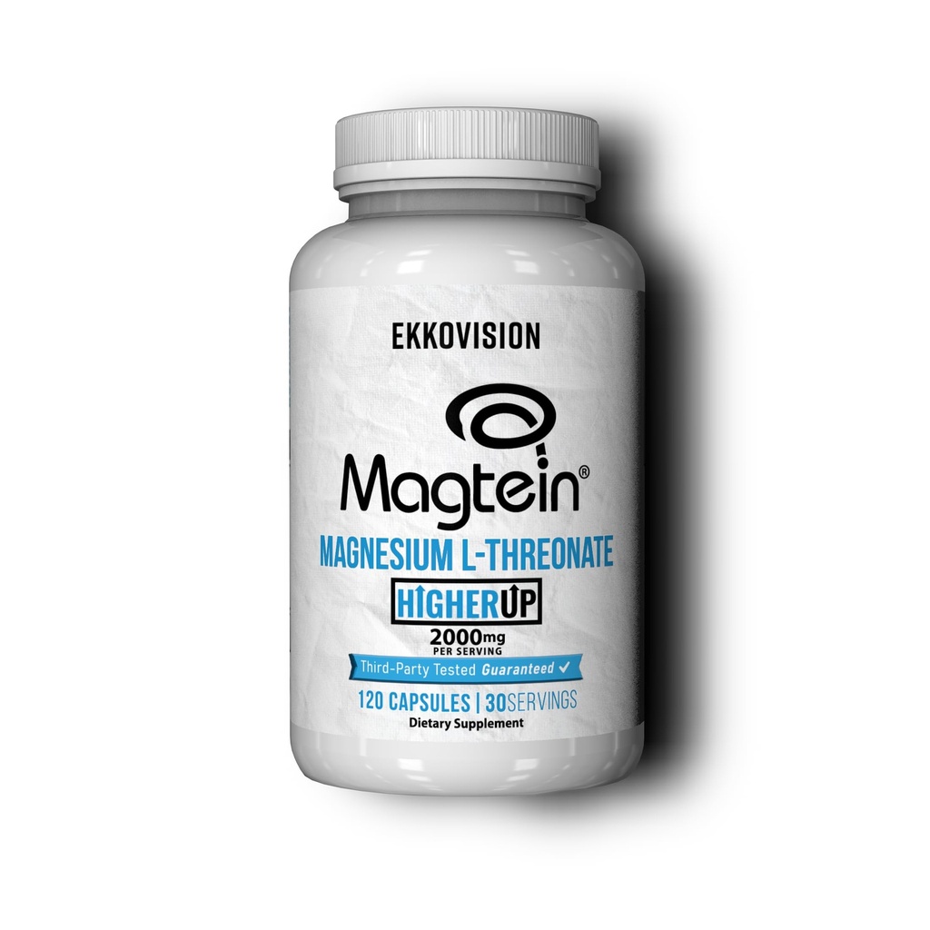 Ekkovision Magtein Magnésium L-Thréonate, mémoire et soutien de la fonction cognitive, supplément de magnésium avec minéraux essentiels pour les hommes et les femmes, 2000 MG par service, 120 capsules faciles à avaler