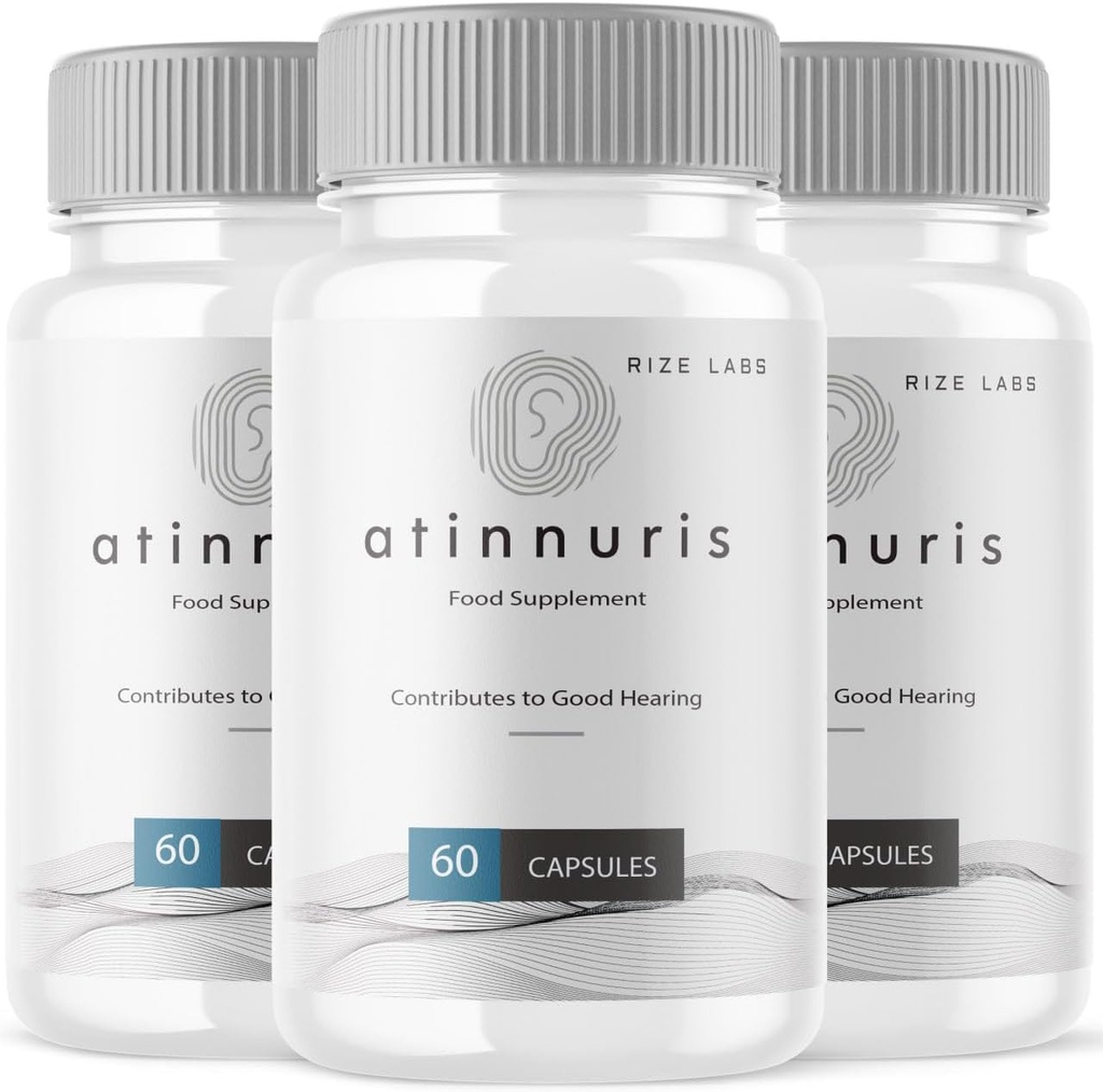 Rize labs Atinnuris Capsules, Atinnuris Integratore alimentare, Atinnuris per aiutare Soothe Ear Nerves, Atinnuris per sostenere l'udito sano, Advanced Formula Pills (180 Capsules) (Pack of 3)