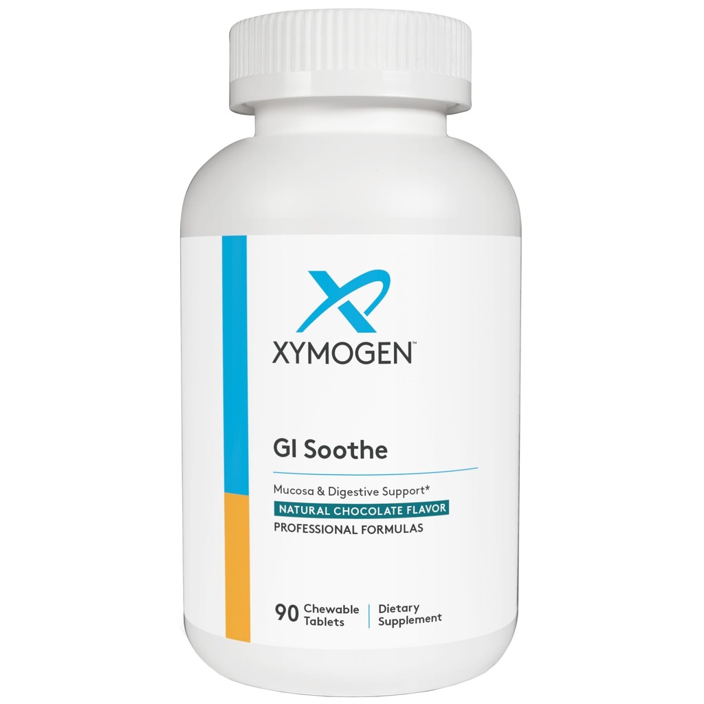 XYMOGEN Gut Health Supplements - GI Soothe Chocolate - Slippery Elm Bark, L'extrait de racine de réglisse et la racine de marshmallow - Promouvoir GI Lining Health, Mild Bloating Relief & Digestive Comfort (90 comprimés)