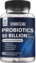 Probiotiques 50 milliards, 23 souches avec des prébiotiques organiques, soutien digestif et immunitaire, gel-séché, libération retardée, mieux qu'une douzaine de yaourts, 60 bouchons végétaliens