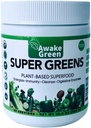 Awake Green - Super Greens - Superfood Powder - USDA Organic Non-GMO Vegan Supplement - für Verdauungshilfe - 20+ Ganze Lebensmittel (Spirulina, Weizengras, Gerste), Probiotika, Fiber & Enzymes
