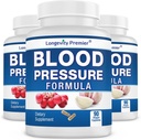 [3-Bottle Value Pack] Formula di Pressione Sangue Longevità [90 Capsule] -Prodotta scientificamente - con 10+ estratti di erbe standardizzati. Miglior integratore di pressione sanguigna