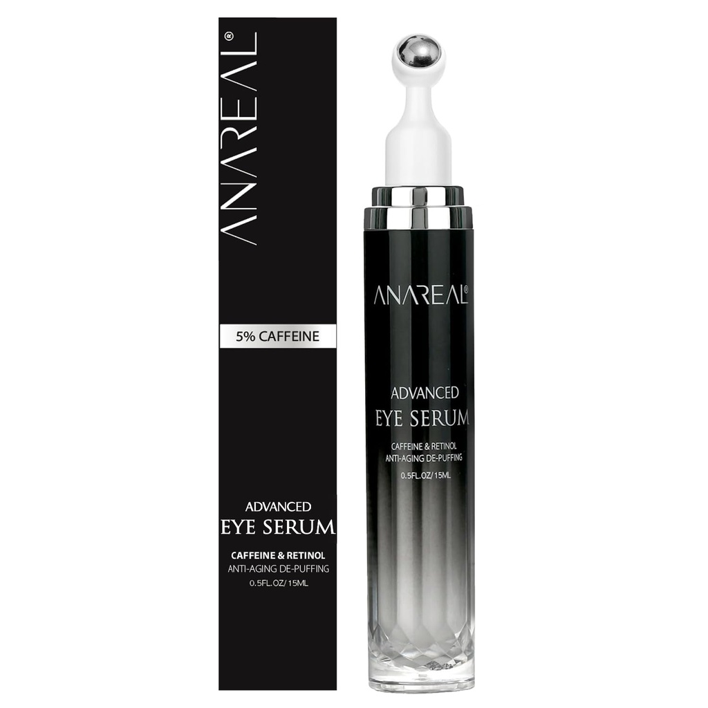 ANAREAL Augencreme für dunkle Kreise, dunkle Kreise unter Augenbehandlung, Unter Augencreme für dunkle Kreise, Augentaschen Behandlung für Männer, Augencreme für Puffiness und Taschen unter Augen, Augencreme für Falten