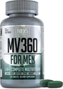 NDS Nutrition MV360 Per gli uomini, 5-in-1 Multivitamina completa per gli uomini con vitamine essenziali per l'energia, la digestione, il tonificante, il supporto immunitario e la salute mentale & vitalità, 60 compresse, 30 Serve