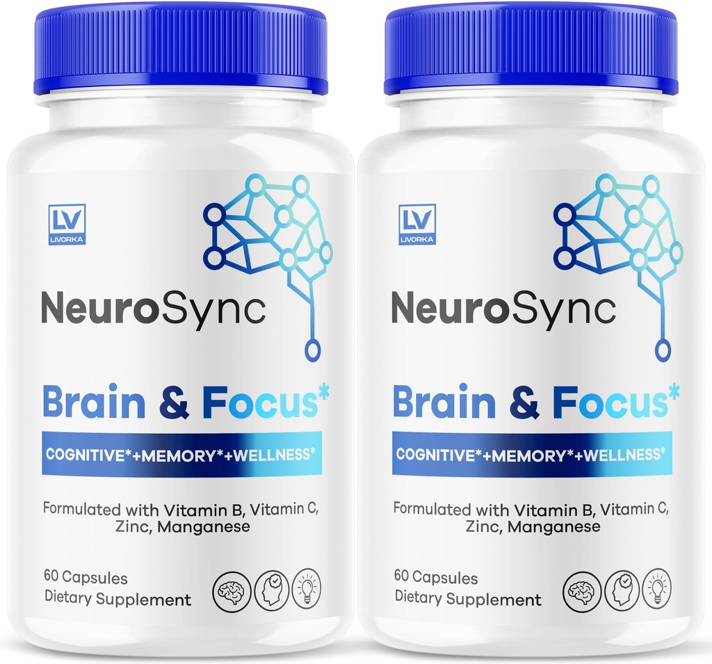 (2 Pack) NeuroSync Brain Capsules, Neuro Sync Brain & Focus, NeuroSync Brain, NeuroSync Advanced Formula Capsules, NeuroSync Brain and Focus, NeuroSync Brain Supplement, 120 Kapseln für 2 Monate