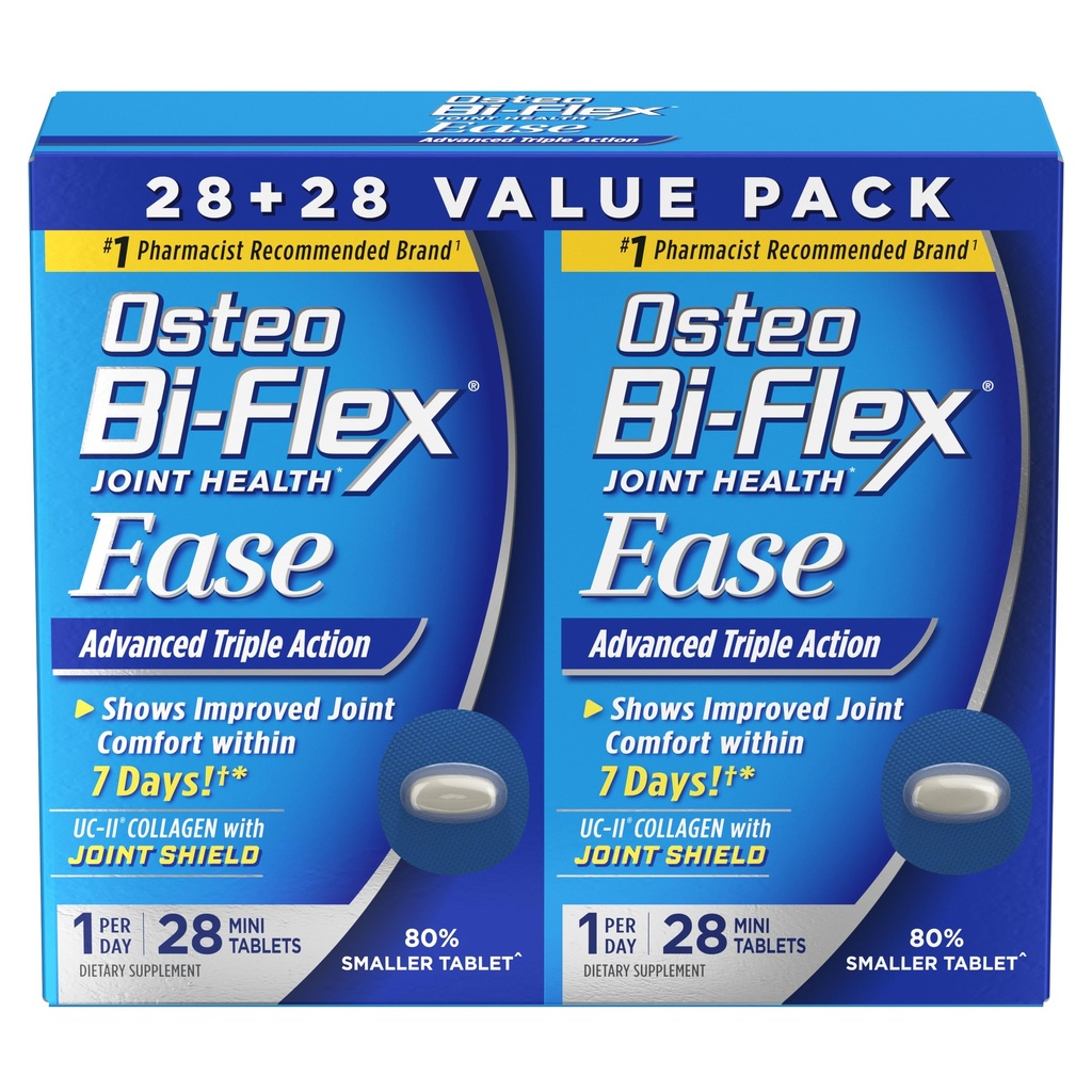 Osteo Bi-Flex Ease Advanced Triple Action mit Vitamin D Joint Supplements, Mini-Tablets, 28 Count, Paket von 2