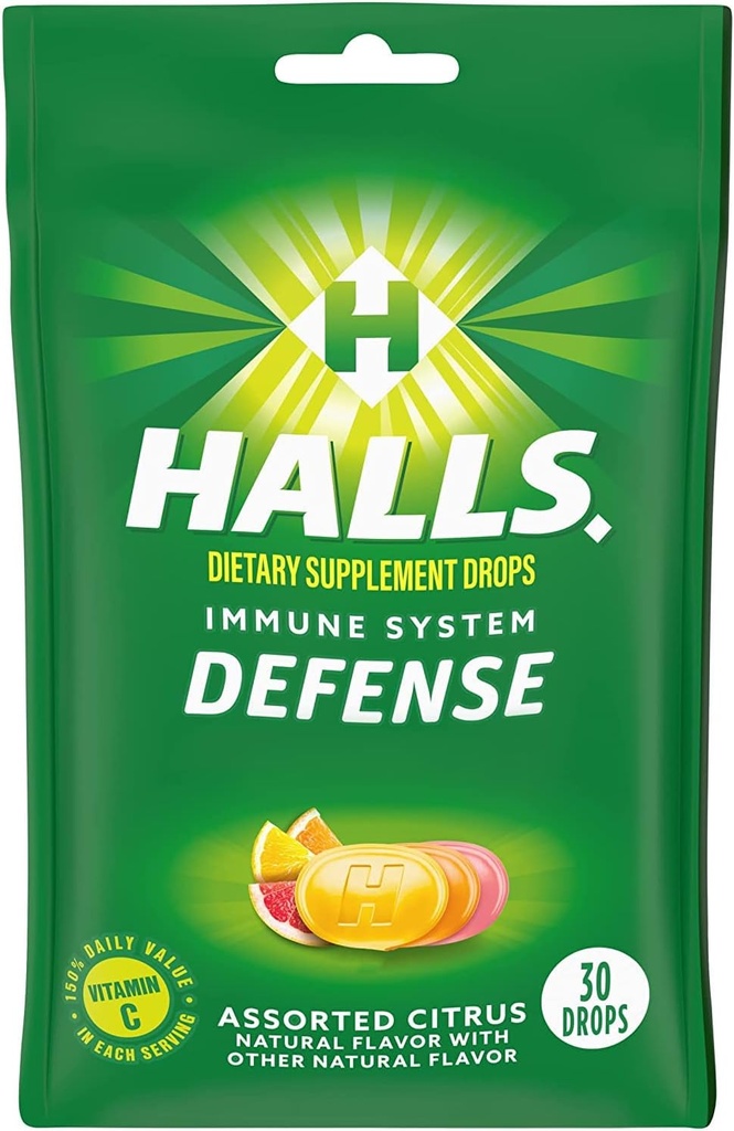 Halls Difesa Vitamine C Assortiti Citrus 30 Gocce X 12 Pacchetti