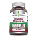 Incredibile Formulas Chelated Magnesium Supplement | 250 Mg | 180 compresse | Non-GMO | Gluten-Free | Made in USA