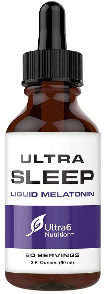 Ultra6 Nutrition Melatonin Tropfen mit Valerian Root - Liquid Melatonin Schlafergänzung mit 5 HTP & Passion Blume - Eine flüssige Schlafhilfe Stärke Mischung für Erwachsene