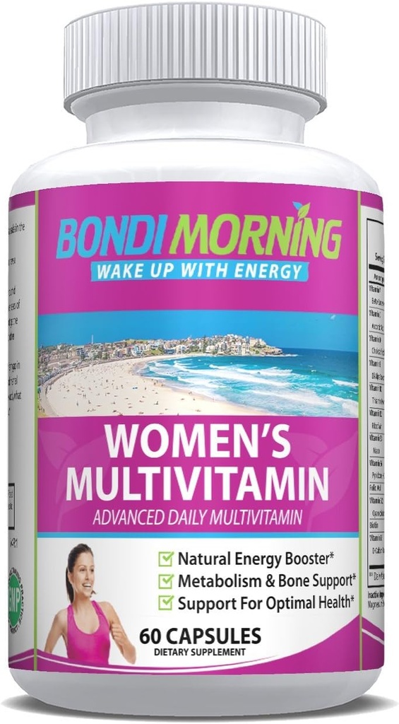 Multivitamin für Frauen - mit essentiellen Vitaminen, Mineralien & Antioxidantien, natürliches Immunsystem und Stoffwechselunterstützung, Frauen Energie Multivitamin Supplement. 60 Kapseln