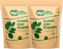 Polvere di foglie di Guava (100% naturale e puro), Guava Leaf Tea, Ricrescita dei capelli, Pelle & Unghie, Senza Preservativi, 100% Pure Guava Foglie (Pack of 2)