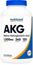 Nutricost AKG Alpha Ketoglutaric Acid Supplemento 1.000 mg, 240 capsule, 120 Serve per bottiglia - Potente Precursore per Glutamina & Arginina, Energy Support Supplement