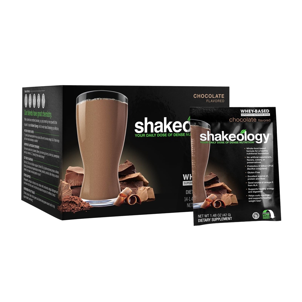 BODi Shakeology Whey-Based Protein Powder – Glutenfreies Superfood Shake mit Vitaminen & Minerals – Hilft, gesunde Gewichtsverlust & Gut Gesundheit, Schokolade, 14 Einzelpackungen zu unterstützen