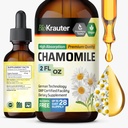 BIO KRAUTER Camomilla Fiori Tintura - Estratto di camomilla - Contiene Apigenin - Supplemento per il relax e la calma Supporto - Alcol e zucchero Libero - Vegan Drops 2 Fl.Oz.
