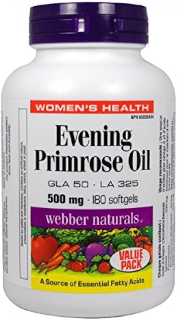 Webber Naturalsᆴ Olio di Primrose di sera 500mg 180 softgels
