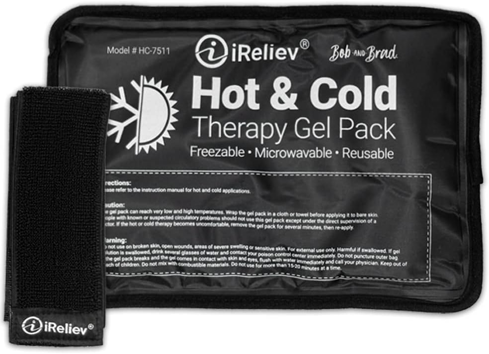 Paquet de glace pour gel de thérapie chaude et froide - Relief chaud et froid, réutilisable, congelable et micro-ondes, douleur et douleur musculaire, bras, jambe, genou, épaule, soulagement de la douleur du dos, pack de compression et sangle