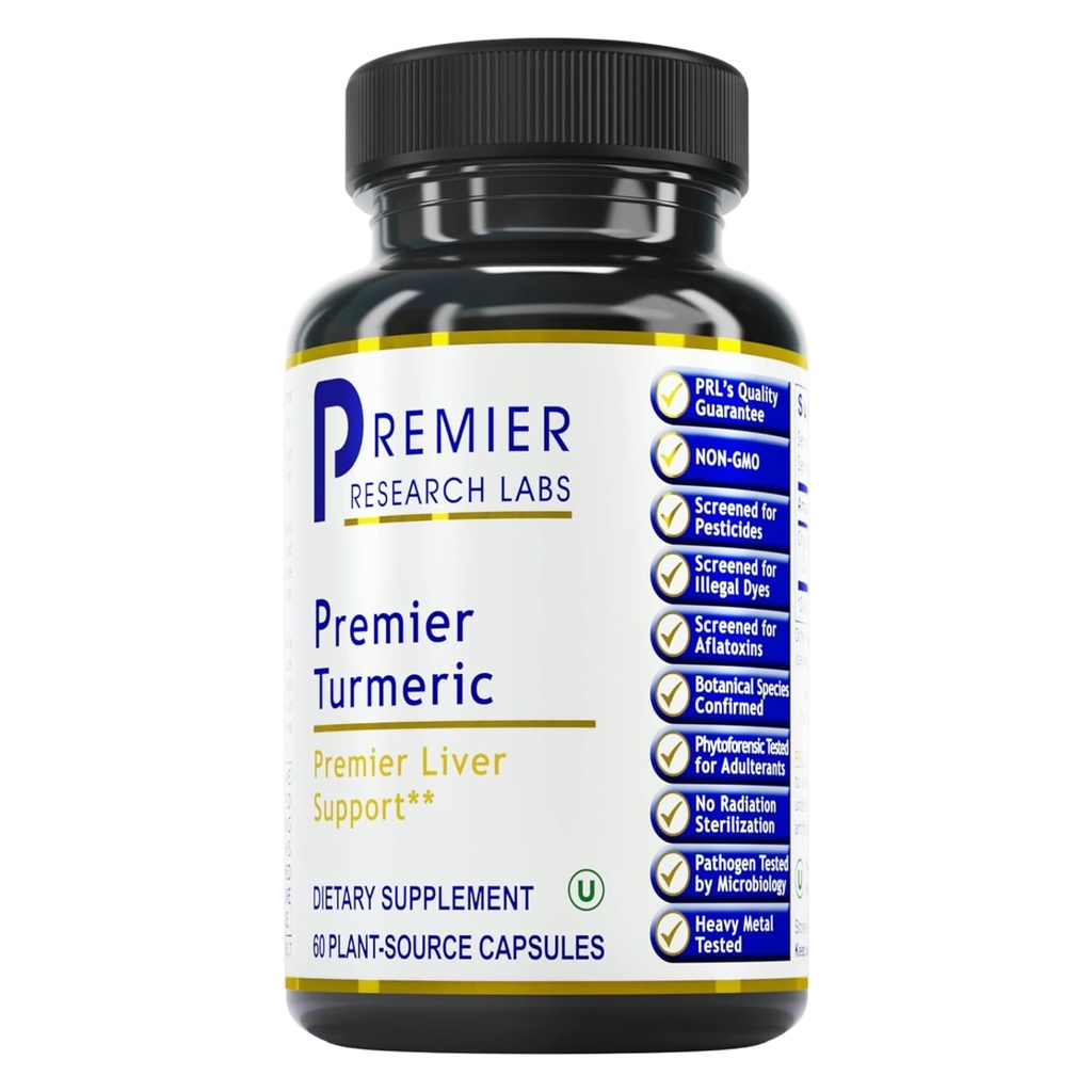 Premier Research Labs Premier Turmeric Capsules - Turmeric Curcumin Supplement, Liver Support, 500 mg Curcuma Per Capsule - 60 Vegetarische Kapseln