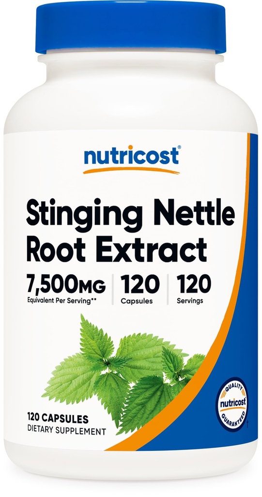 Nutricost Stinging Nettle Root Extract 7500mg gleichwertig, 120 Kapseln - Vegetarisch Freundlich, Non-GMO, Glutenfrei