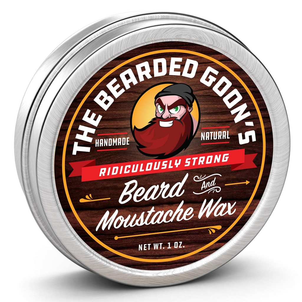 Ridicoliosamente forte Mustache e Beard Wax per gli uomini | All Day Style Control to Tame Facial Hair | All Natural Handlebar Moustache Wax - 1oz (30ml)