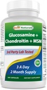 Meilleures naturelles Glucosamine Chondritine et MSM (non-OGM) - Promotion de la santé conjointe - 180 Compte