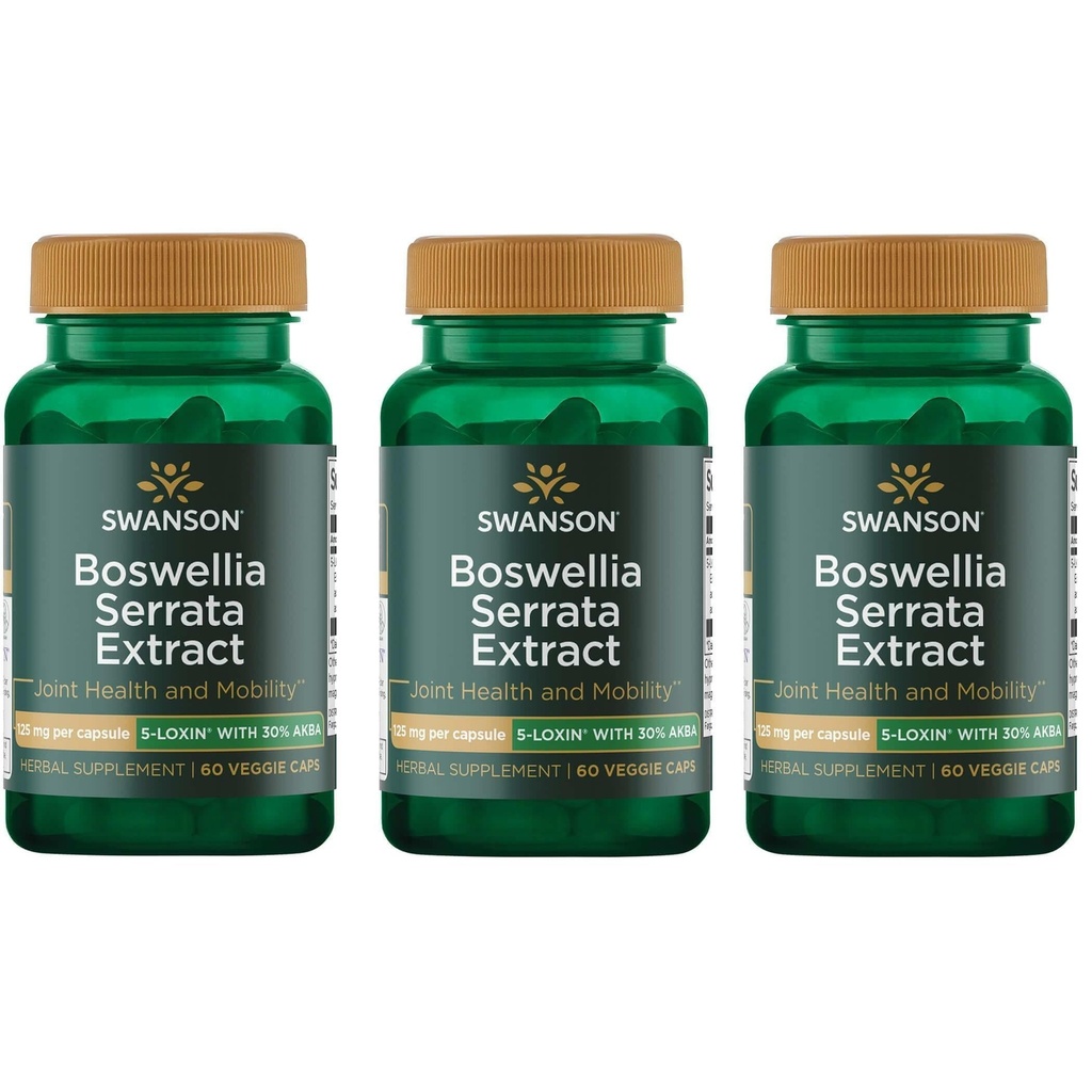 Extrait de Swanson Boswellia Serrata 125 mg 60 gélules (3 boîtes)