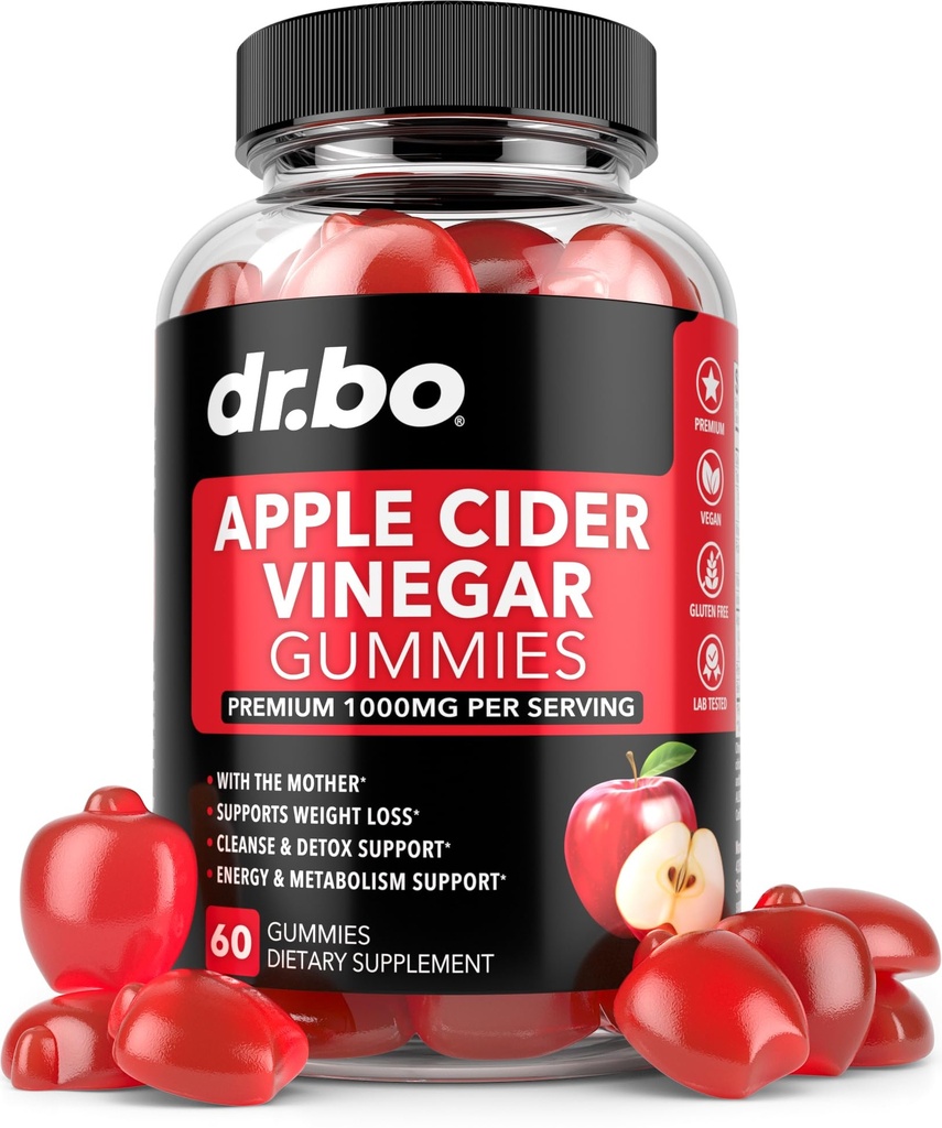 Aceto di sidro di mele ACV Gummies - Supporto naturale per la perdita di peso avanzata, disintossicazione, pulizia, digestione Plus Gut Health - ACV Gummies Integratori con 1000MG Mela Cider Vinegar Gummy con la madre